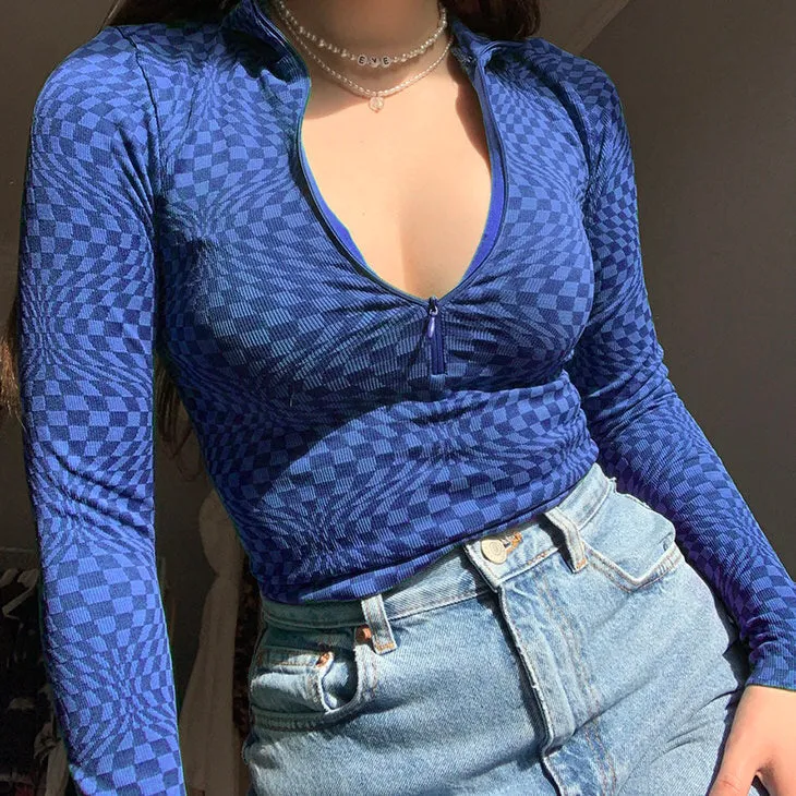 Indie Aesthetic Zip Up Top