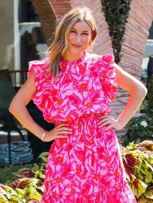 J. Marie Ruby Ruffle Blouse