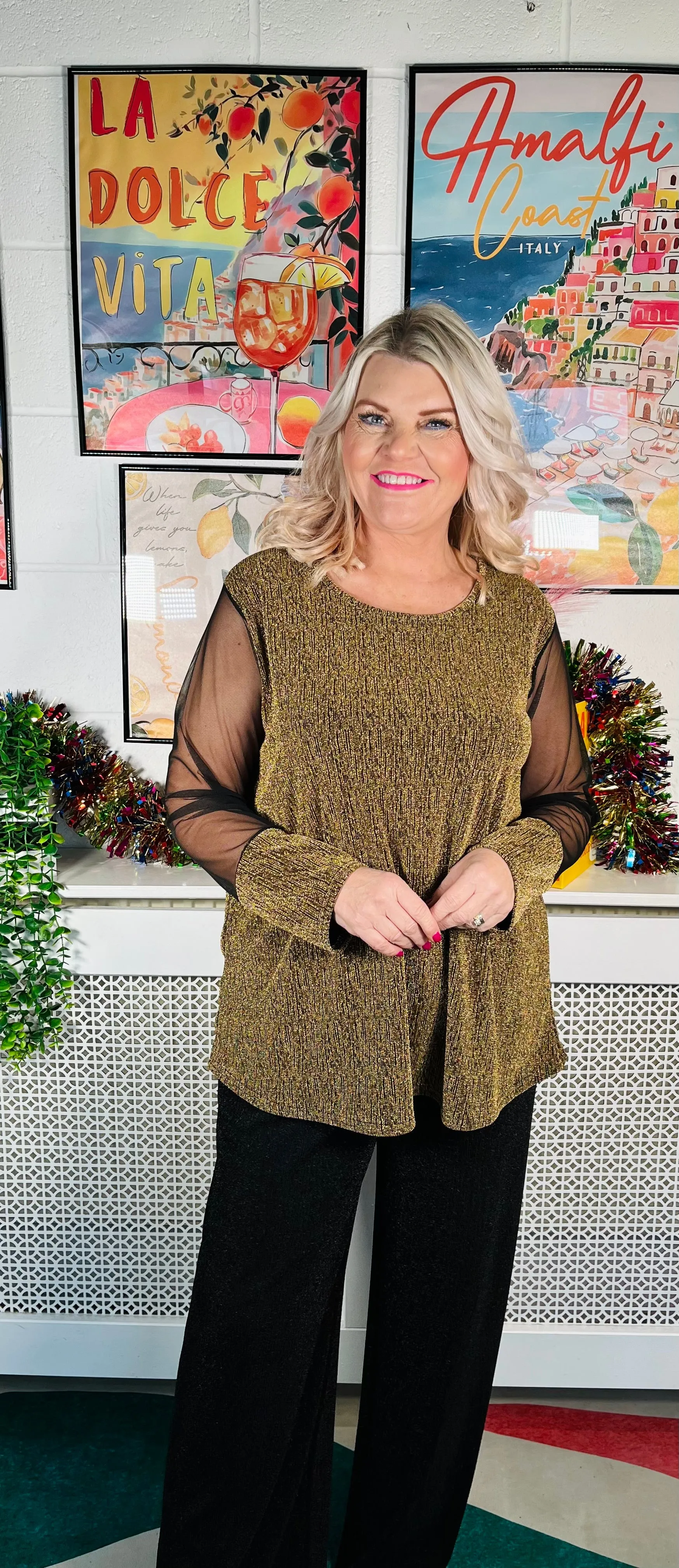 Jemima Glitz Top - Gold