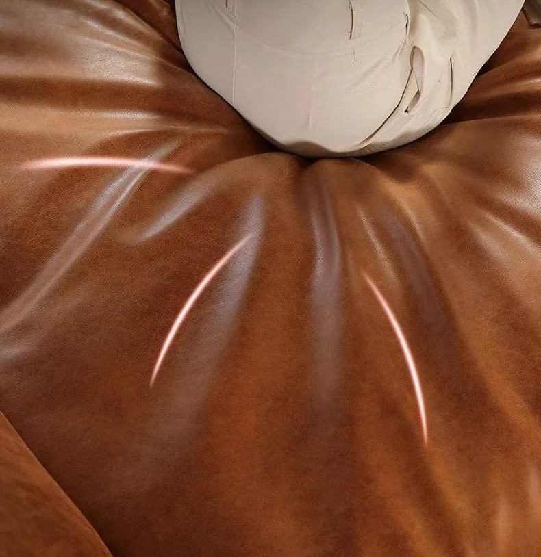 Joan Scratch Resistant Backrest Slider Leather Sofa