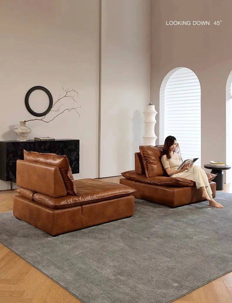 Joan Scratch Resistant Backrest Slider Leather Sofa