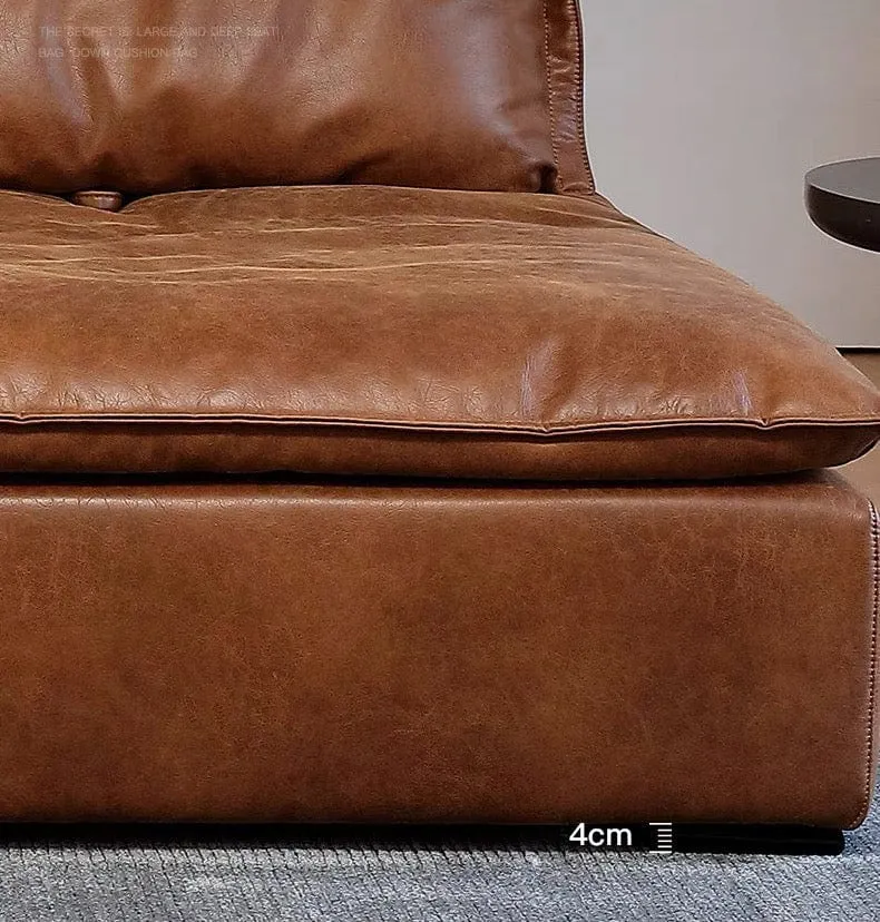 Joan Scratch Resistant Backrest Slider Leather Sofa