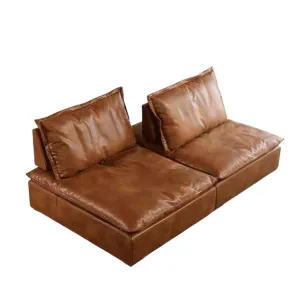 Joan Scratch Resistant Backrest Slider Leather Sofa