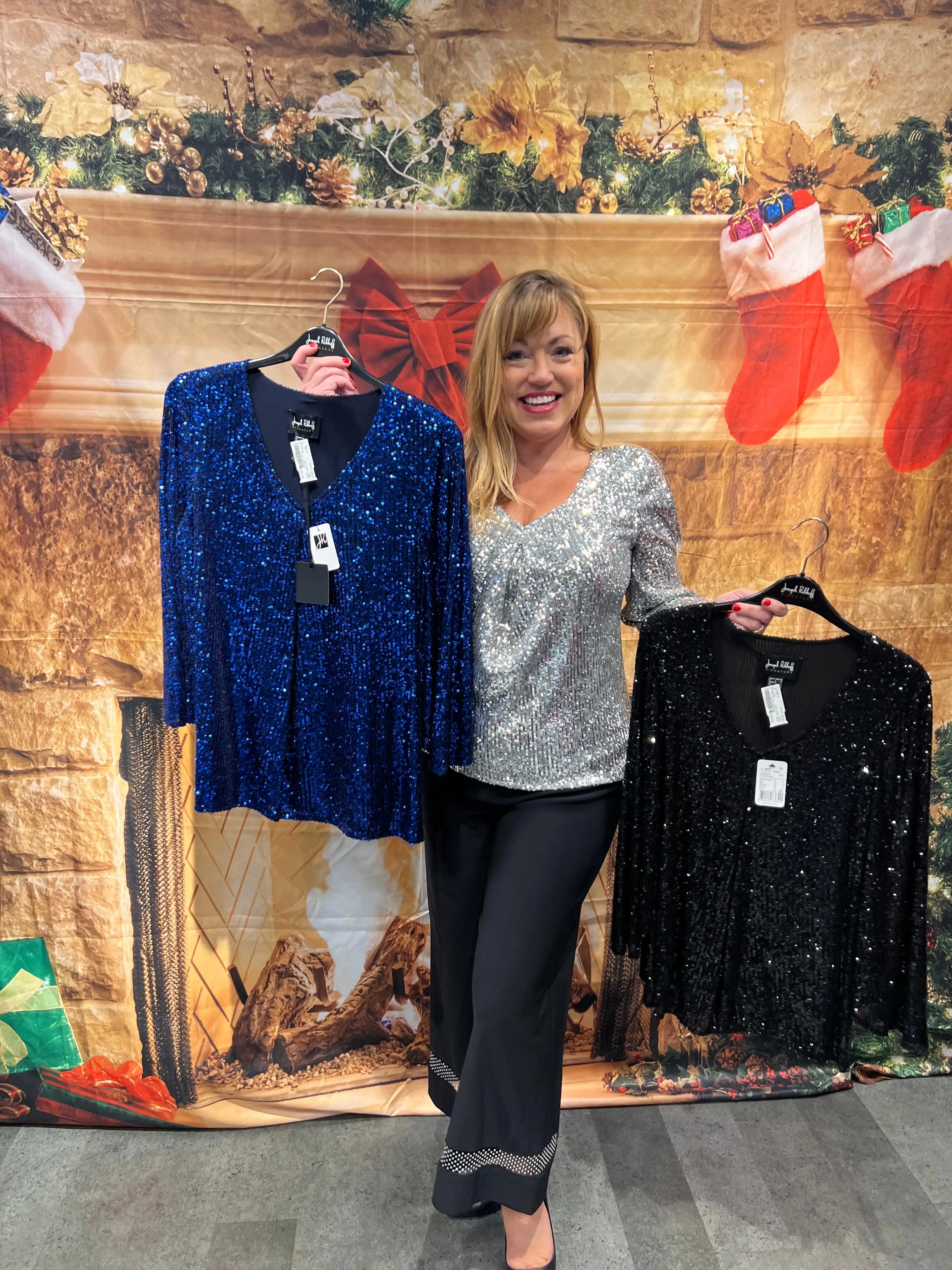 JOSEPH RIBKOFF 234701 Sequin Top
