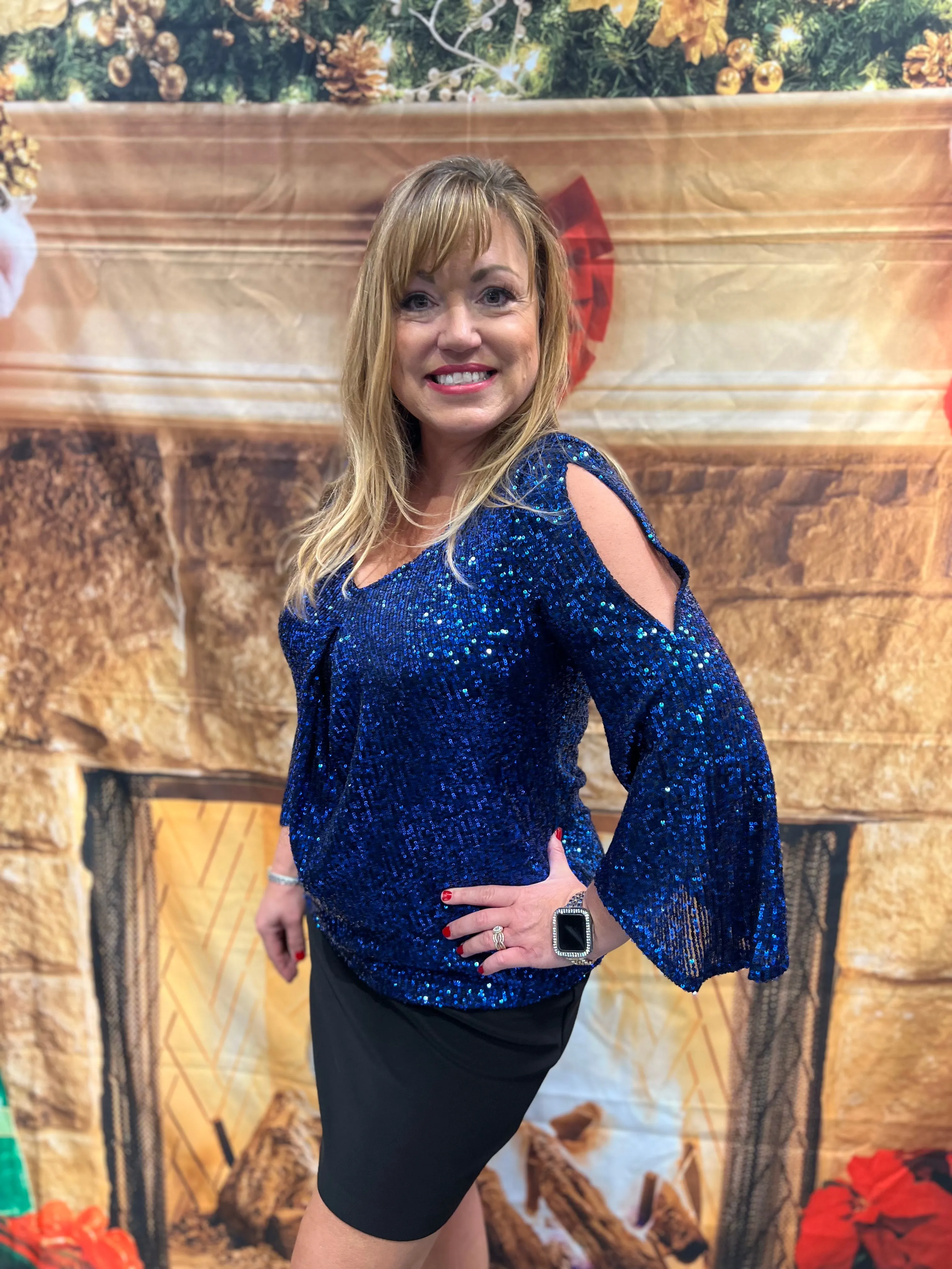 JOSEPH RIBKOFF 234701 Sequin Top