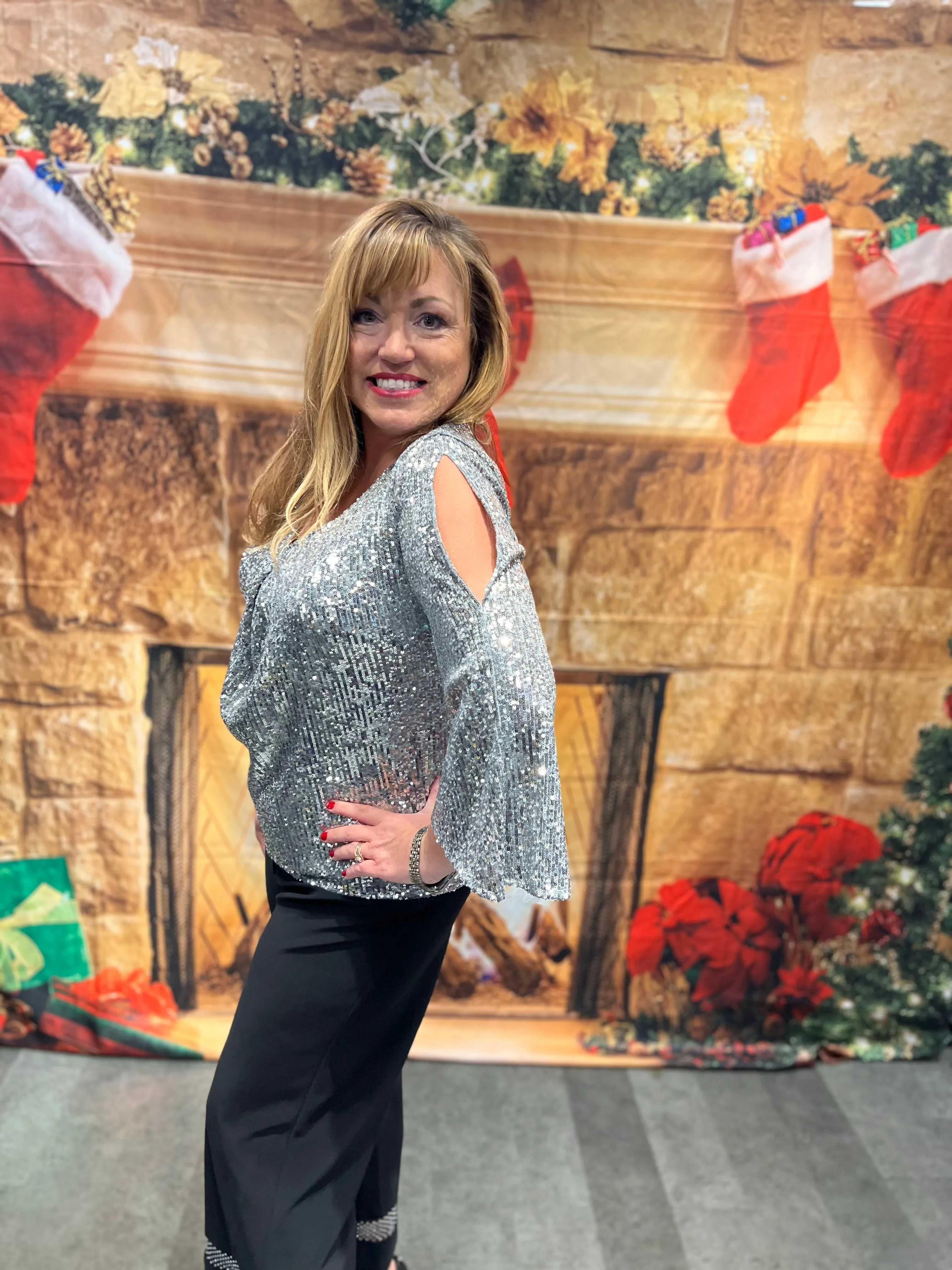 JOSEPH RIBKOFF 234701 Sequin Top