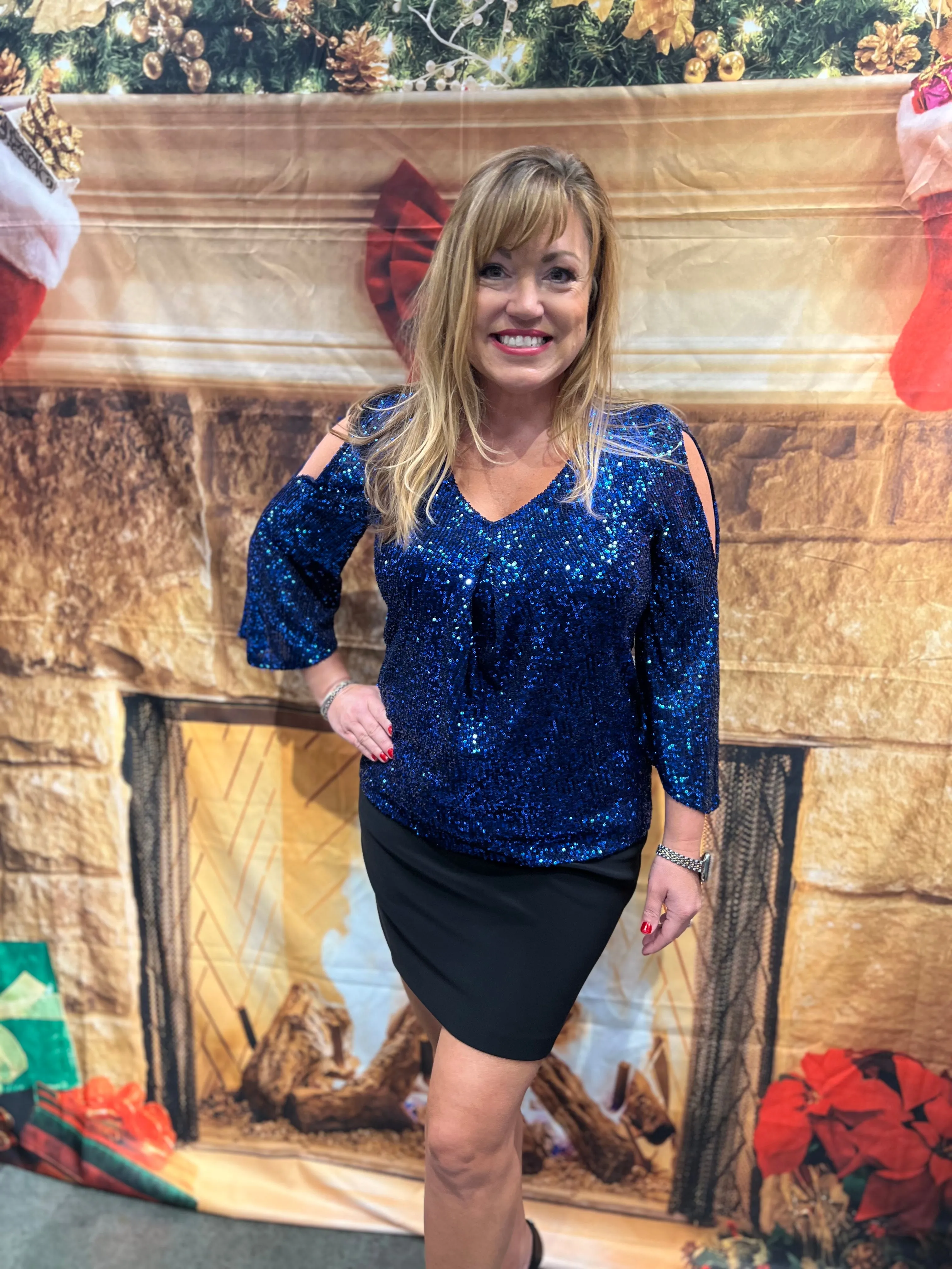 JOSEPH RIBKOFF 234701 Sequin Top