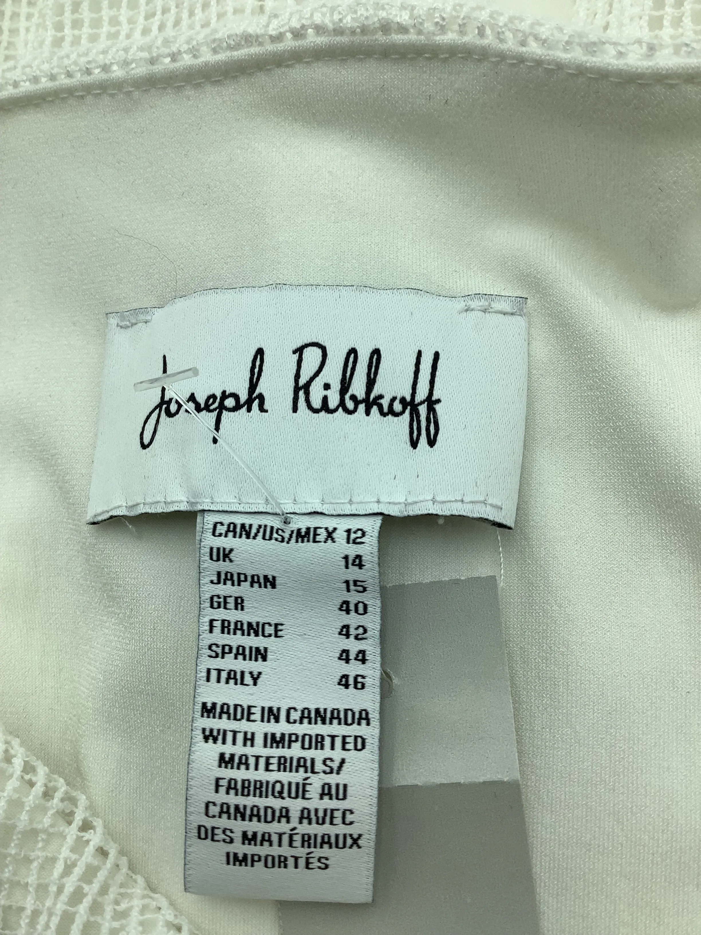 Joseph Ribkoff Top White Layered Fishnet Tunic Size: 12