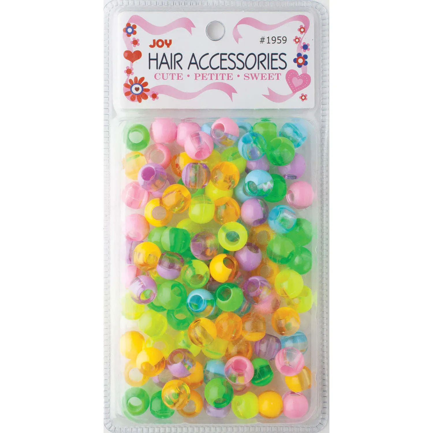 Joy Round Plastic Beads XL Two Tone Pastel Assorted