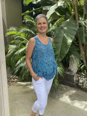 Karen Top Turquoise Lattice NEW