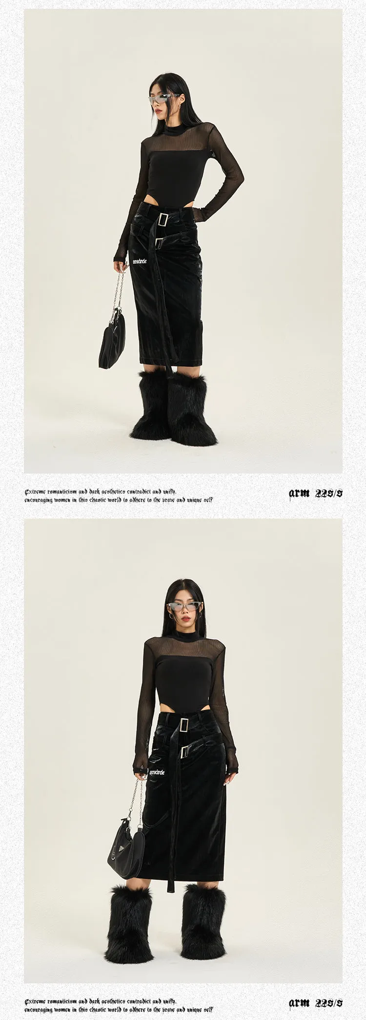 Kaydence Solid Color Black Long Sleeve Slim Mesh Patchwork Bodysuit Top