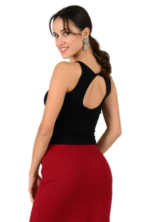 Keyhole Back Dance Sleeveless Crop Top