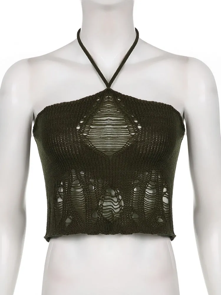 Khaki Knitted Top