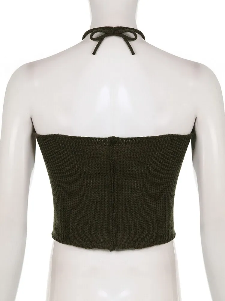 Khaki Knitted Top