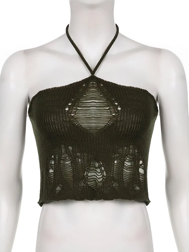 Khaki Knitted Top