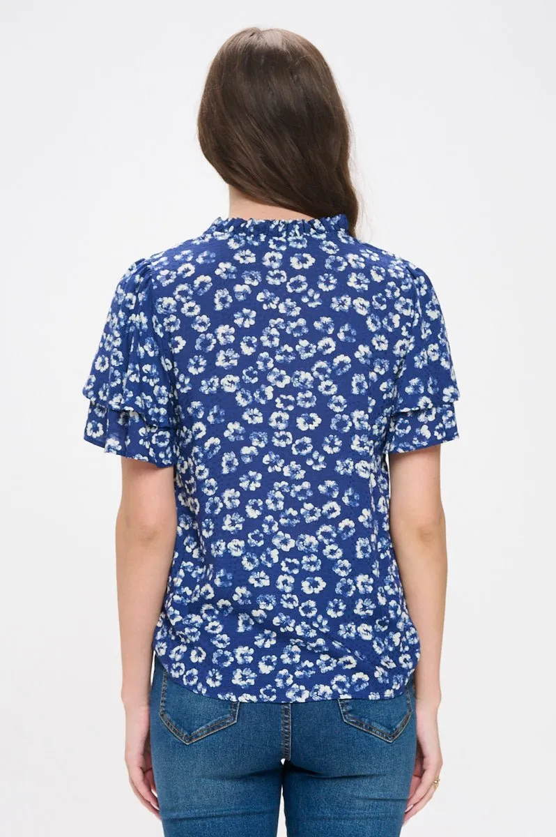 Kimberly Flutter Tiered Sleeve Top