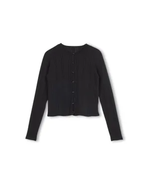 Knit Eyelet Detail Cardigan