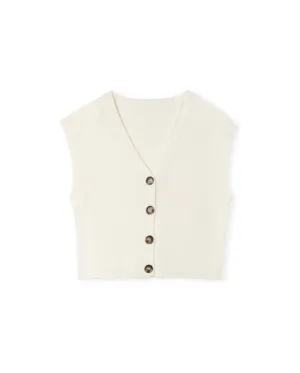 Knit Ribbed Button Down Vest