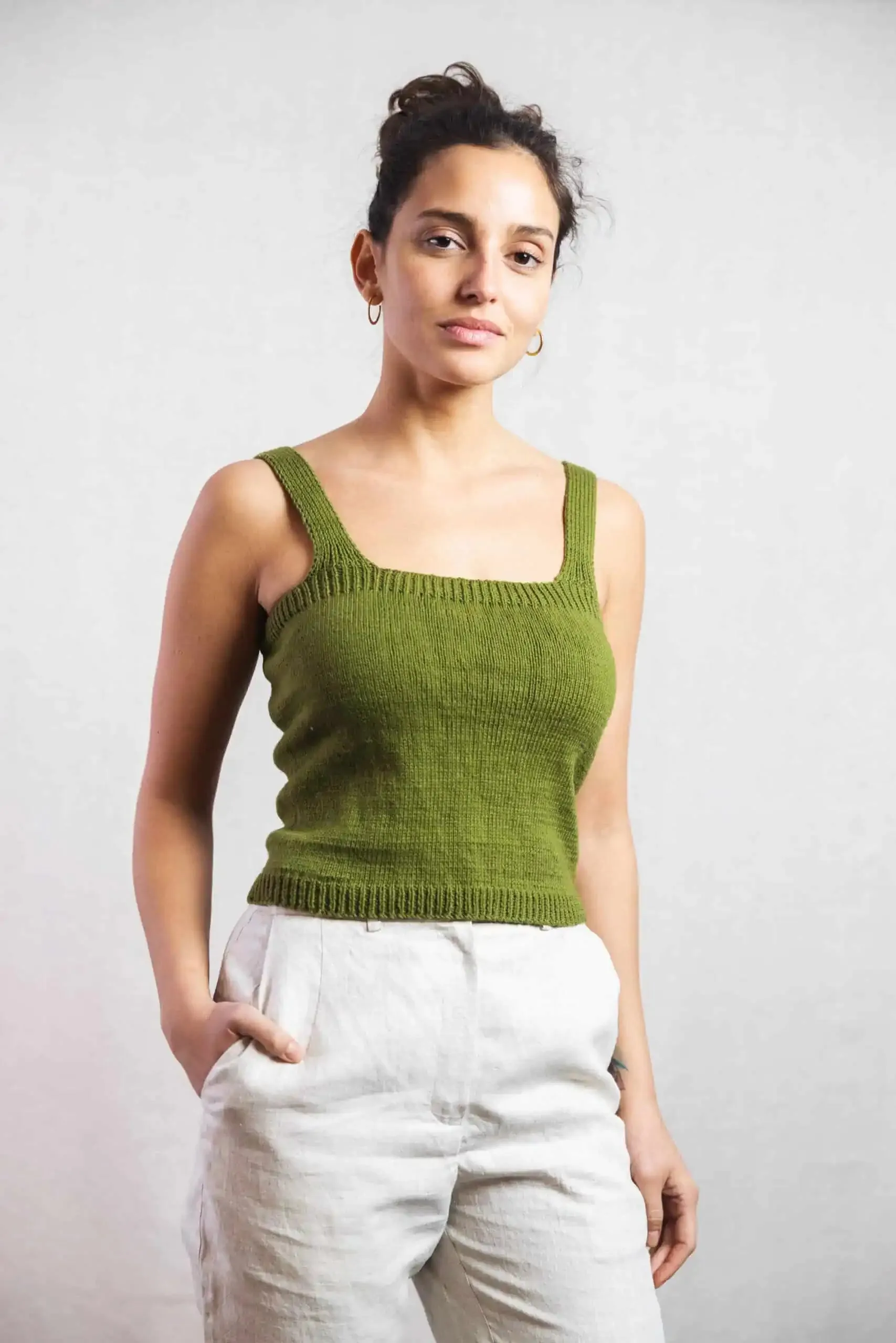 knit top - anshu - olive