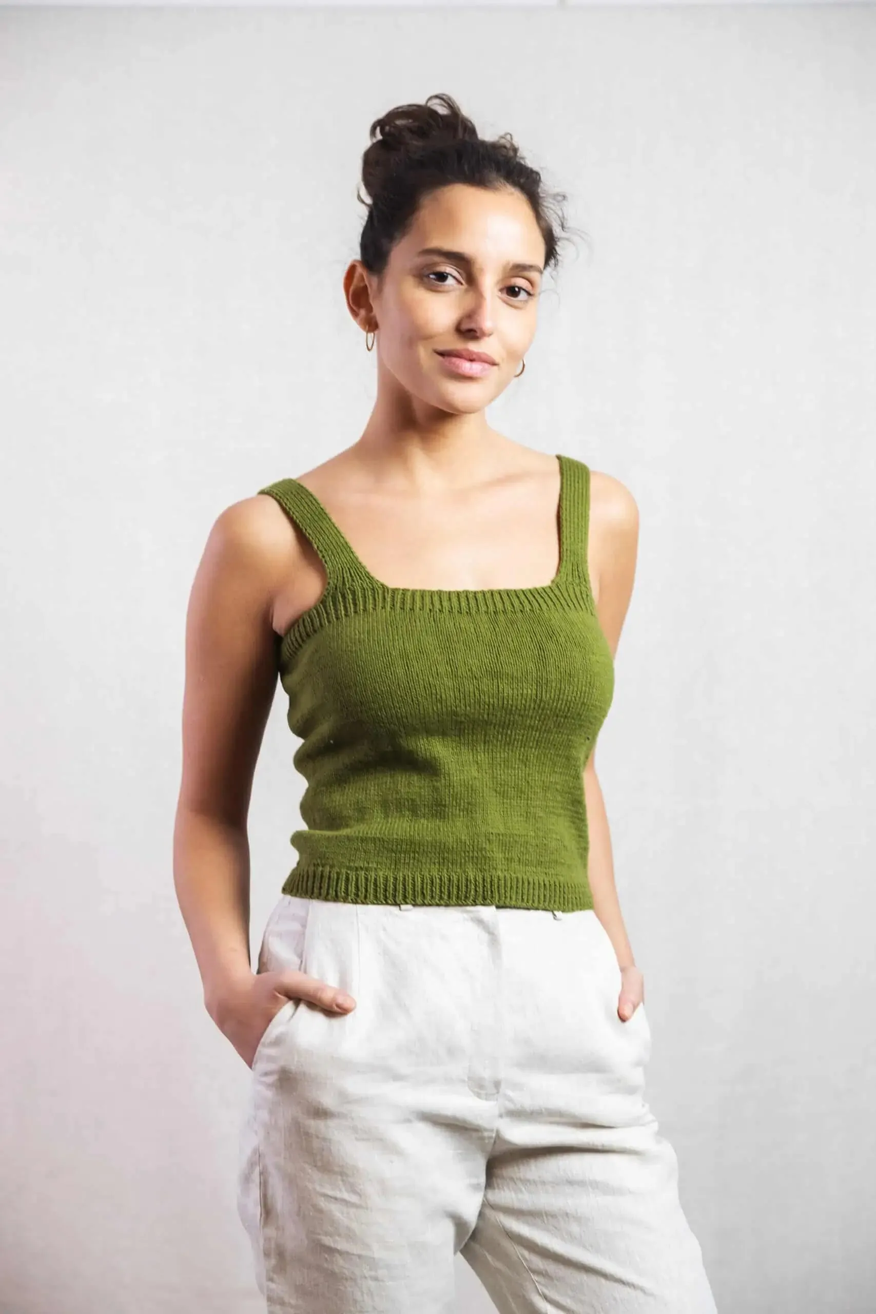 knit top - anshu - olive