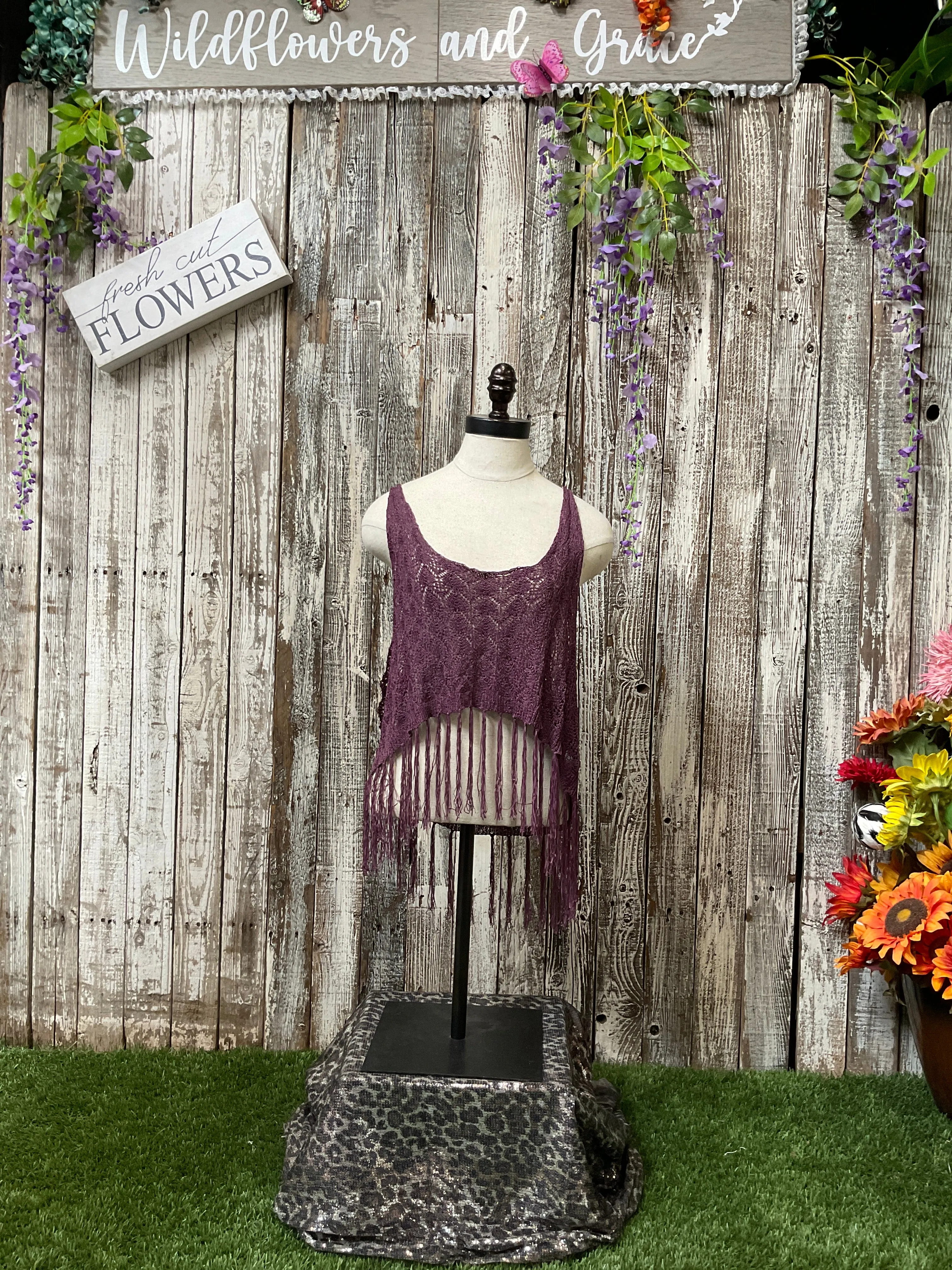 Knits & Tassles Crop Tank