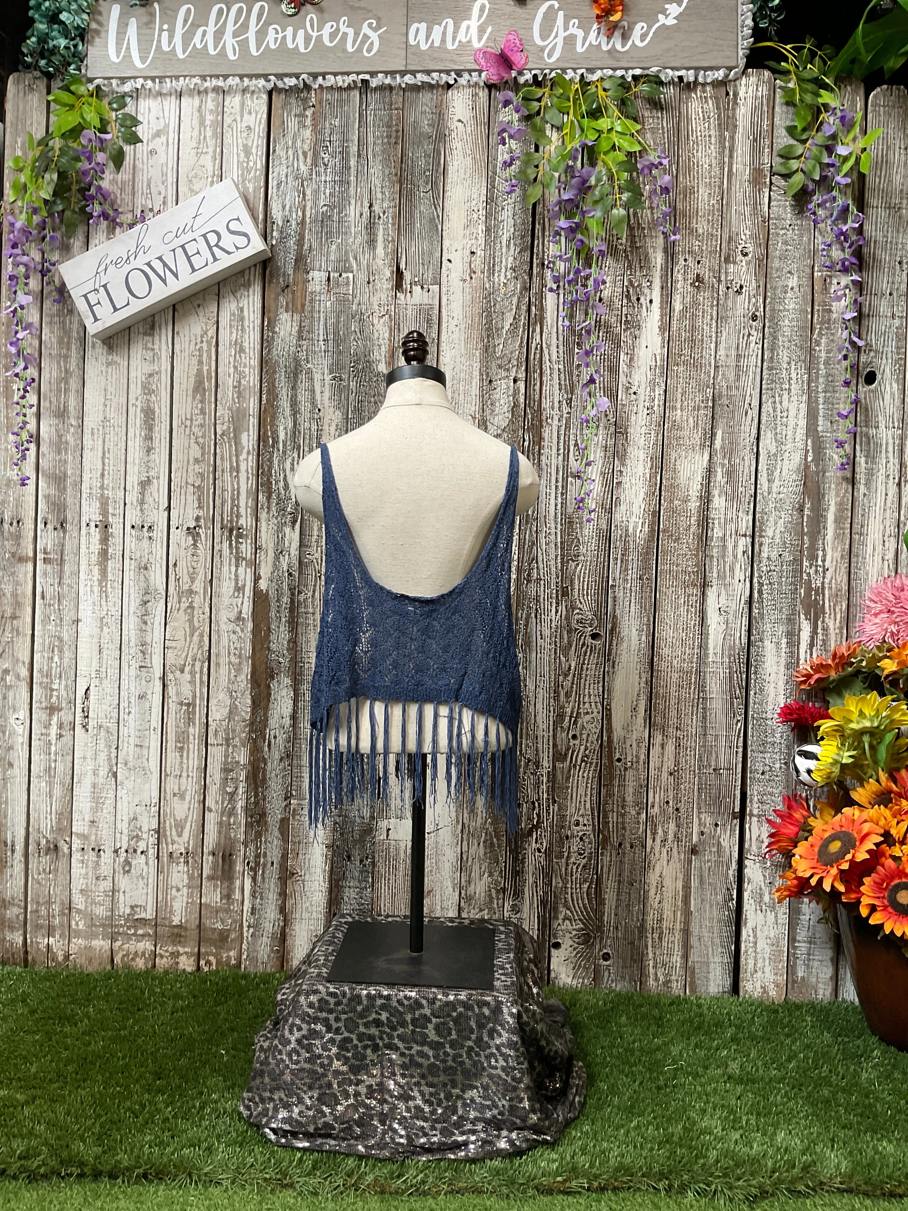 Knits & Tassles Crop Tank