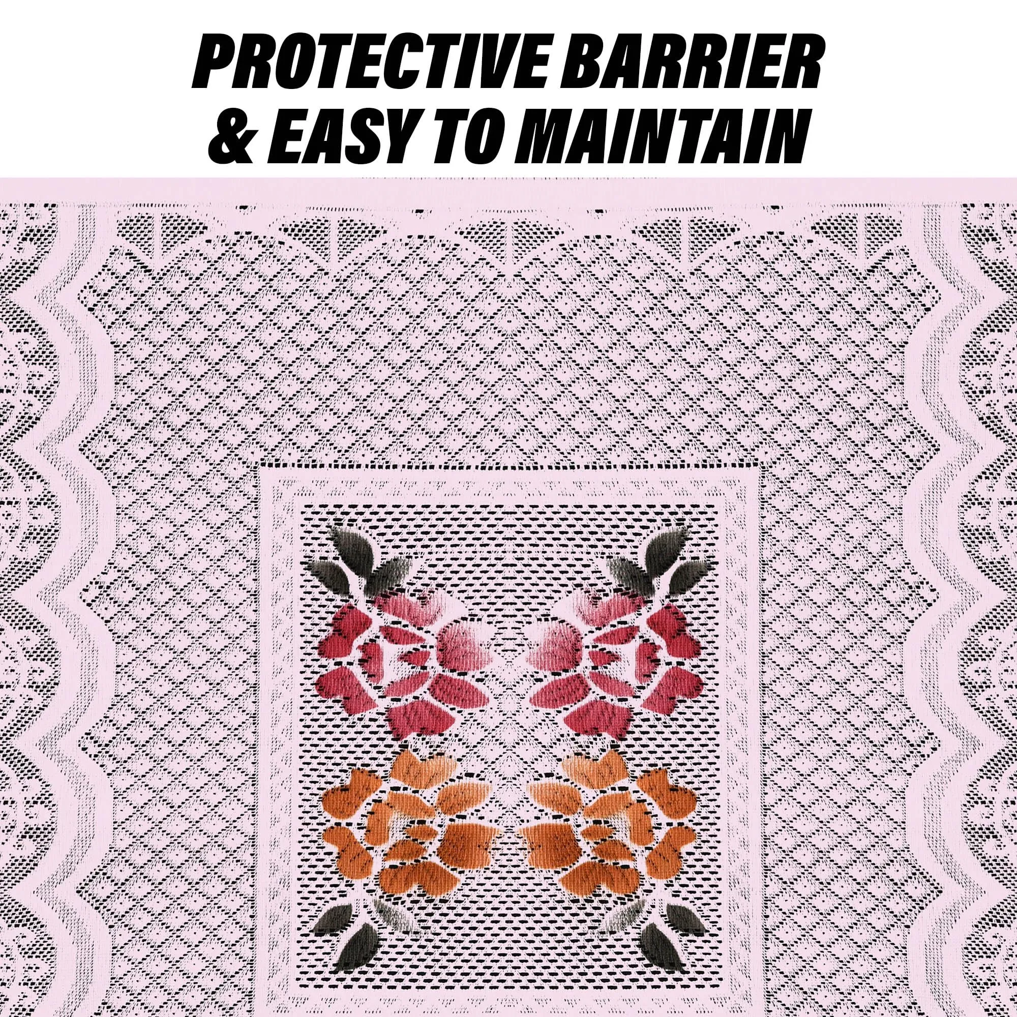 Kuber Industries Fridge Top Cover | Household Refrigerator Cover | Refrigerator Top Cover for Kitchen | Refrigerator Top Protector | Net Jhalar Fridge Top Cover | Pink