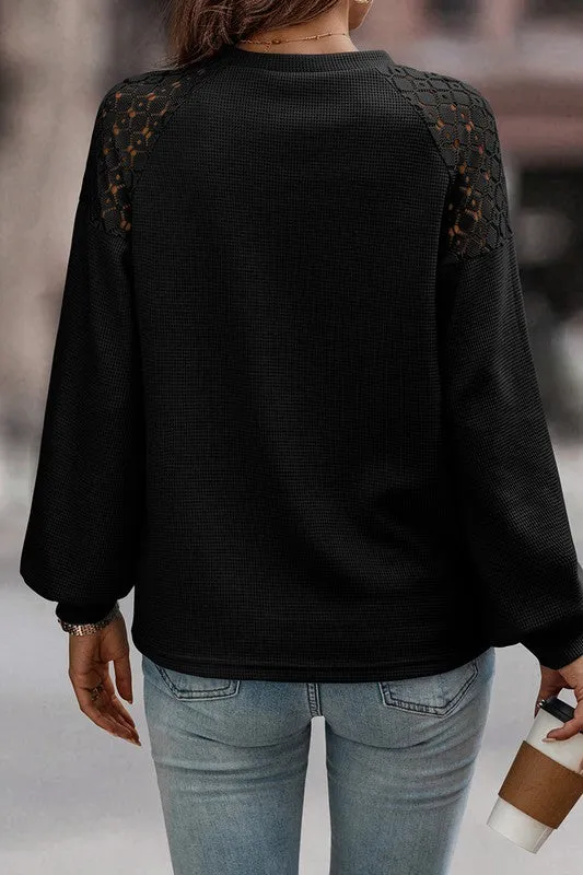 Lace Shoulder Sweater Top II
