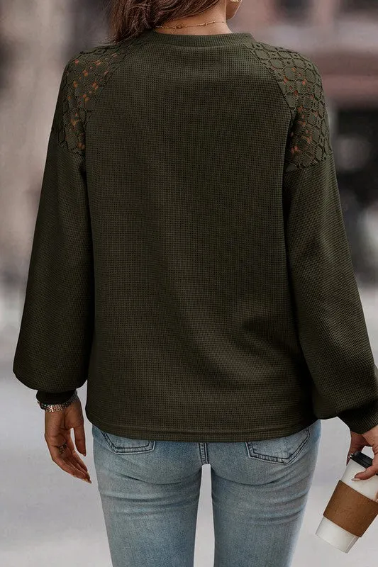 Lace Shoulder Sweater Top II