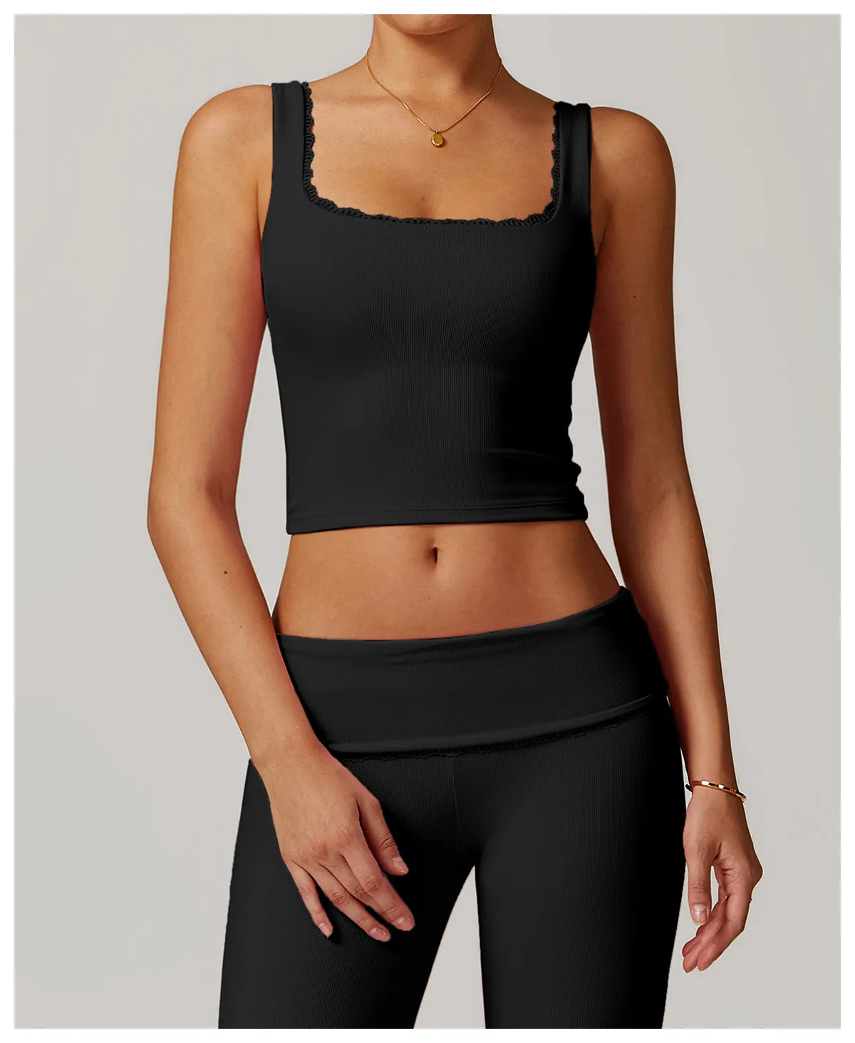 Lace-Trim Yoga Cami