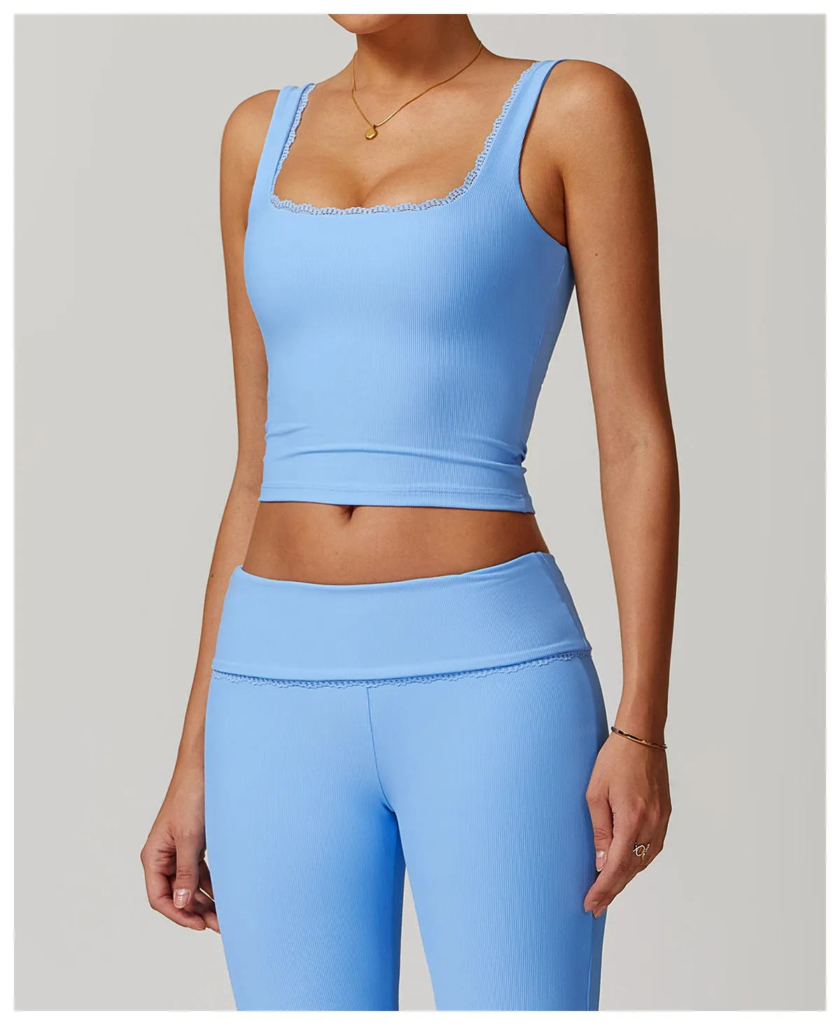 Lace-Trim Yoga Cami