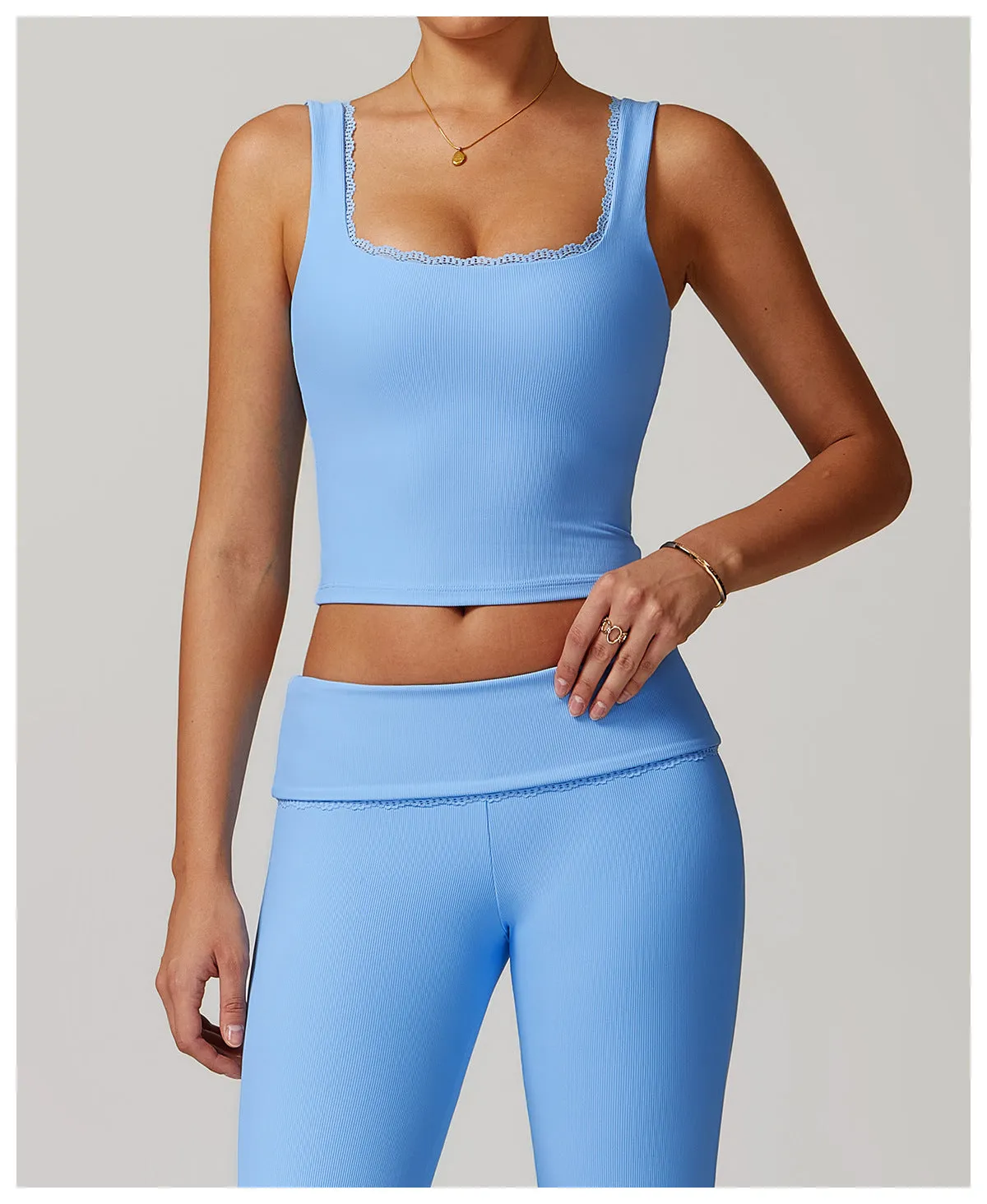 Lace-Trim Yoga Cami