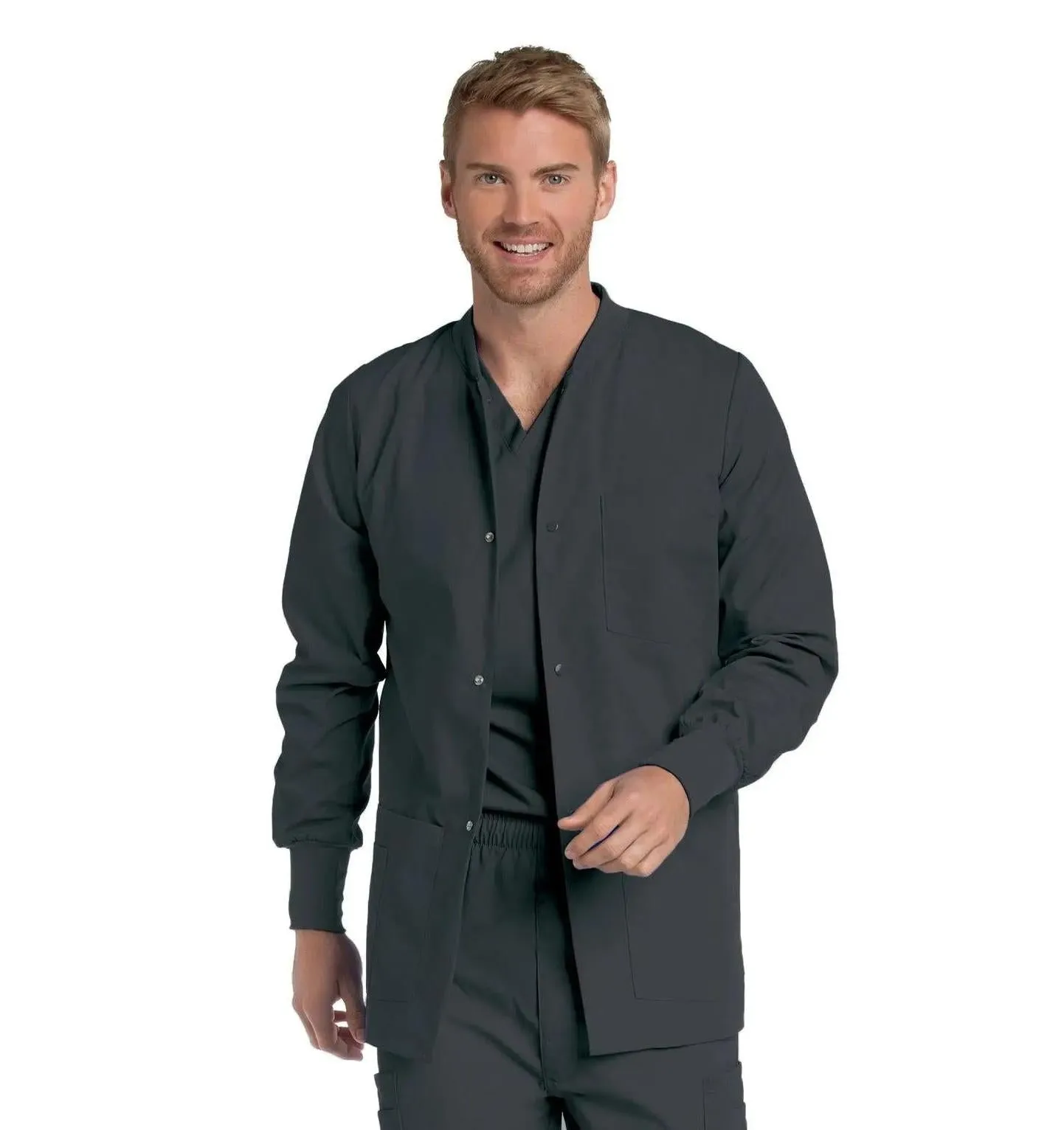 Landau Essentials Men's Warm-Up Scrub Jacket