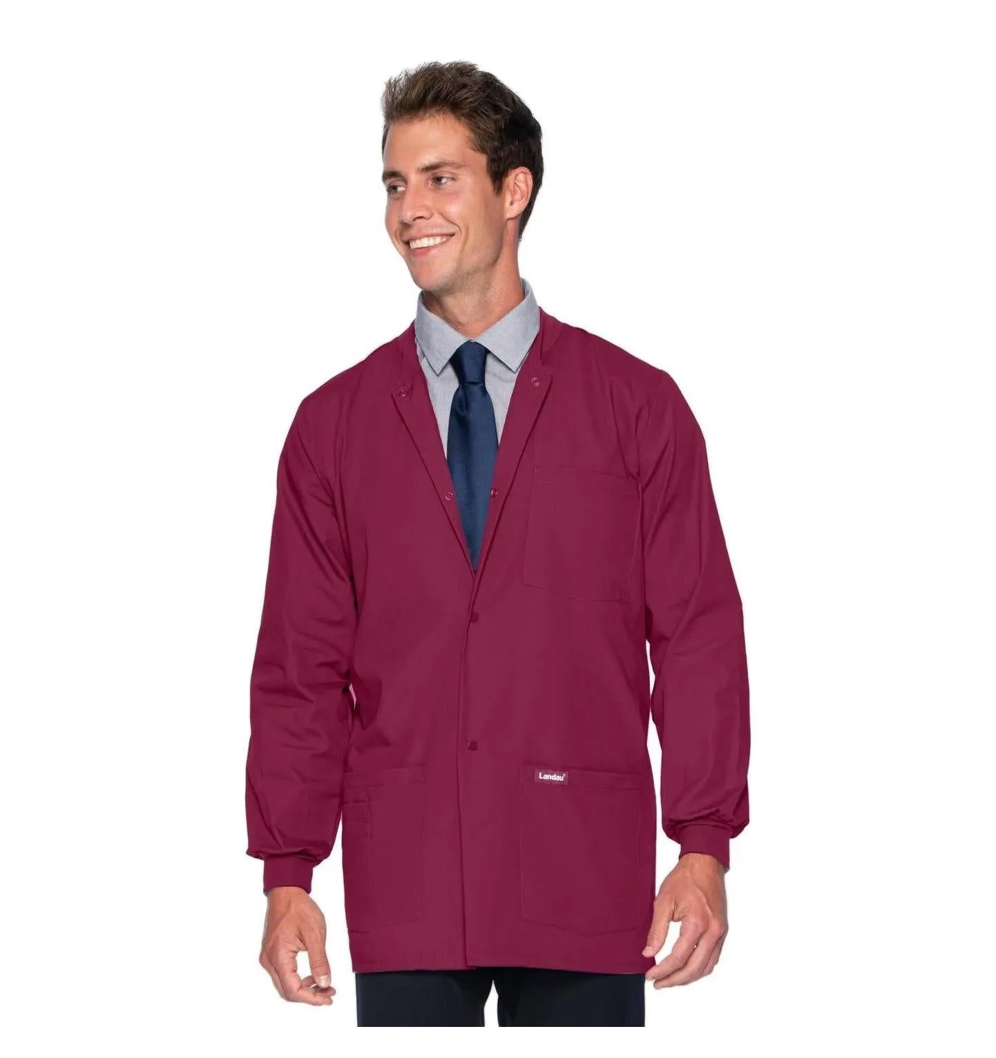 Landau Essentials Men's Warm-Up Scrub Jacket