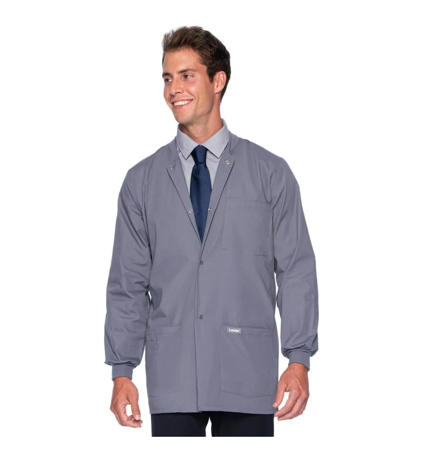 Landau Essentials Men's Warm-Up Scrub Jacket