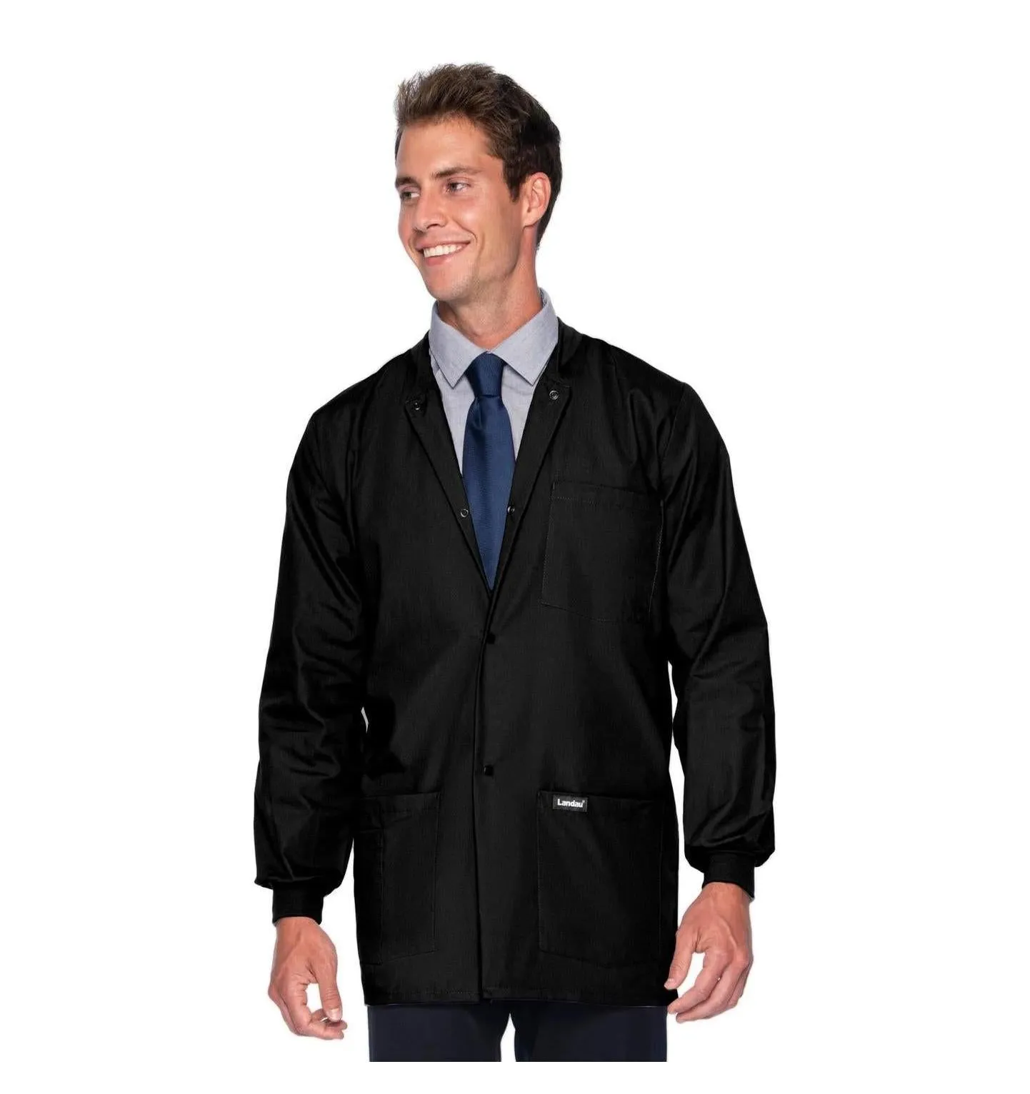 Landau Essentials Men's Warm-Up Scrub Jacket
