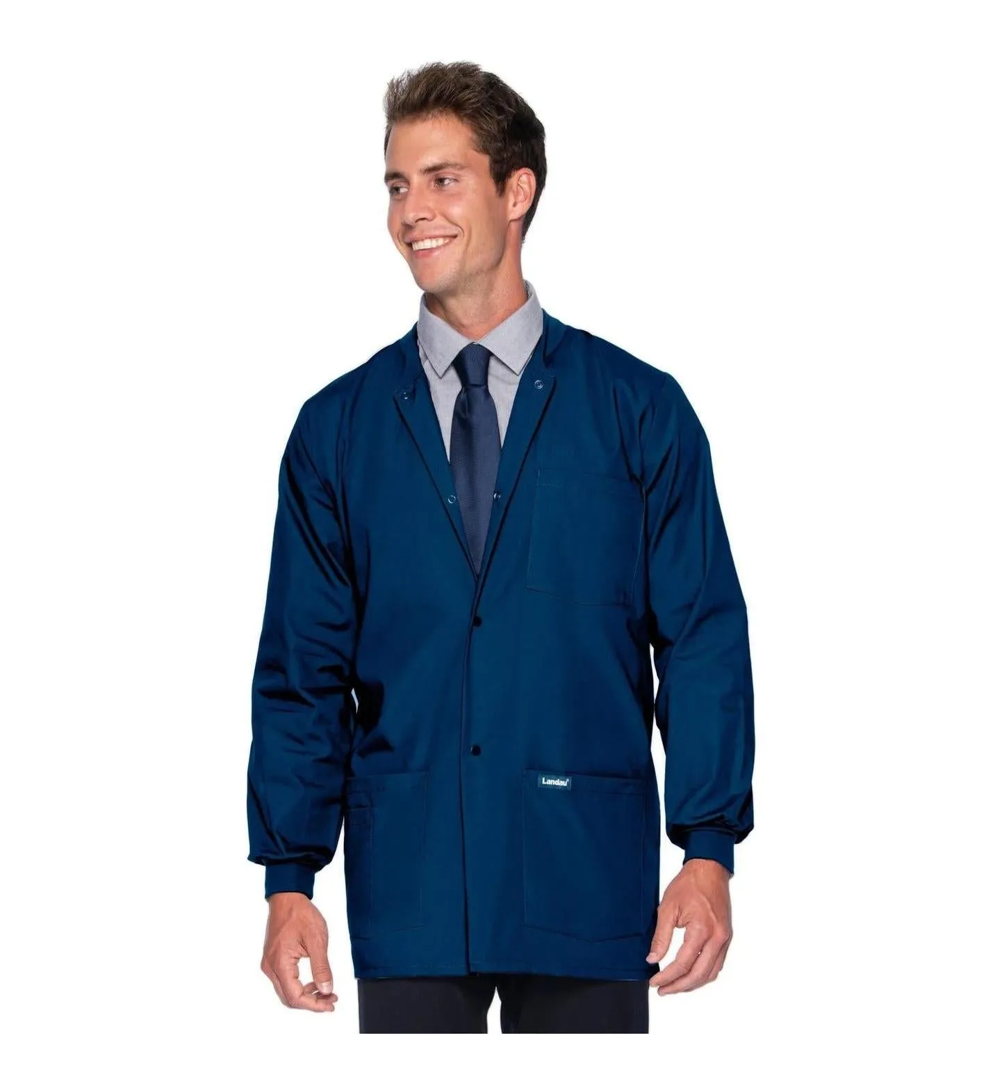 Landau Essentials Men's Warm-Up Scrub Jacket