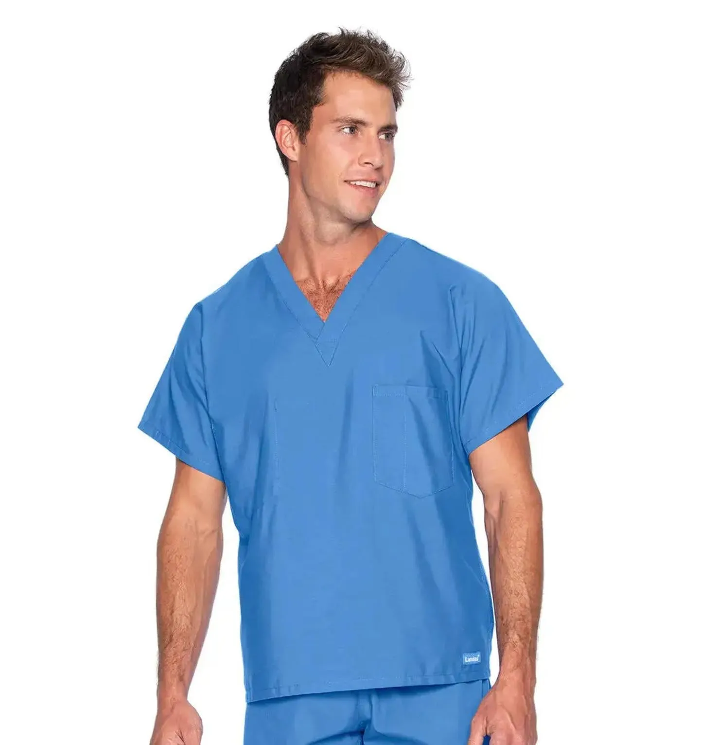 Landau Essentials Unisex 1-Pocket V-Neck Scrub Top