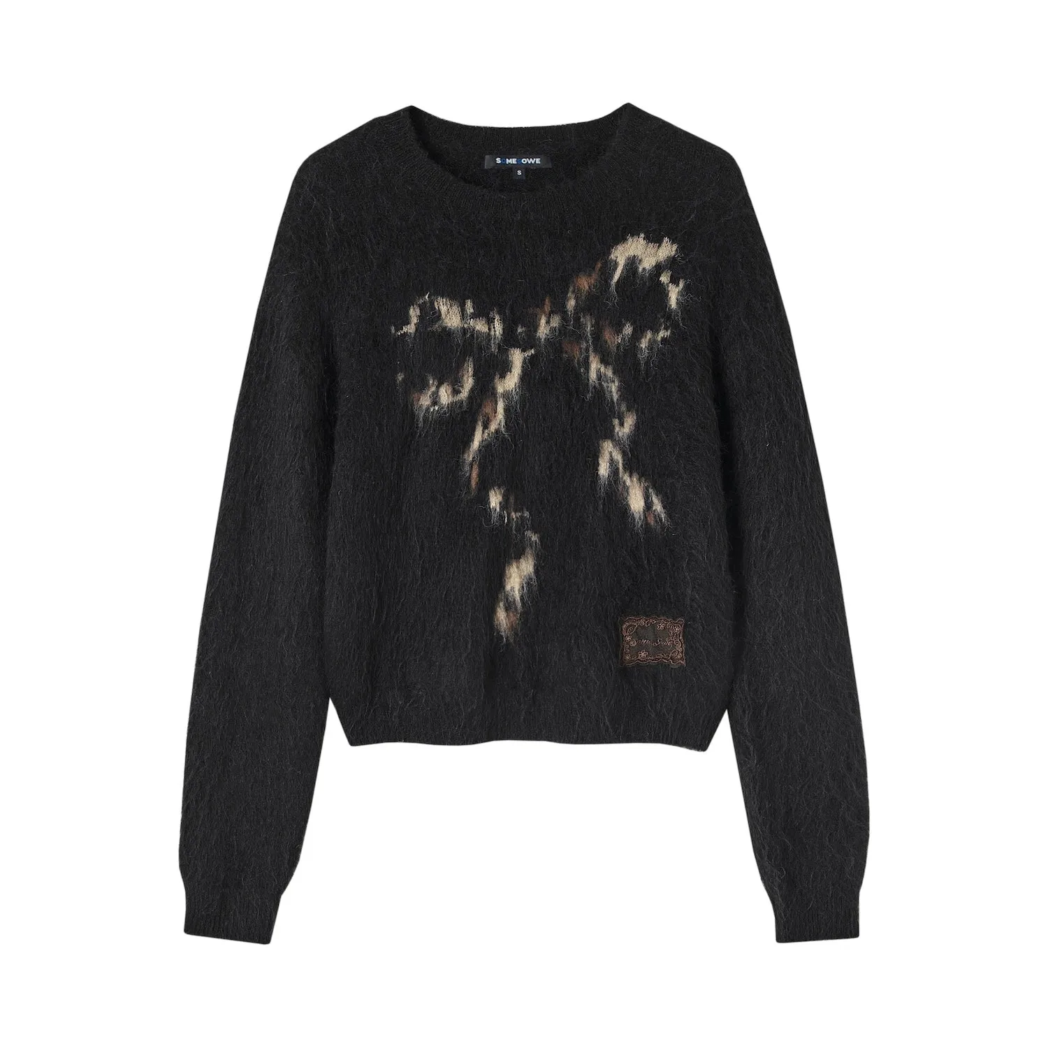 Leopard-Print Bow Crewneck Jumper