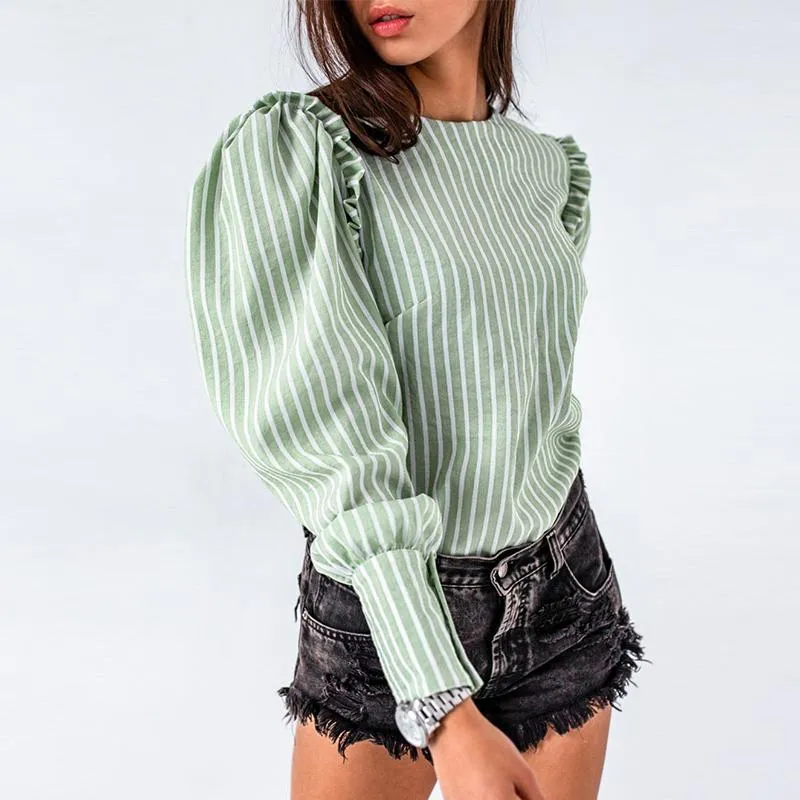 Light Green Puff long sleeve Top