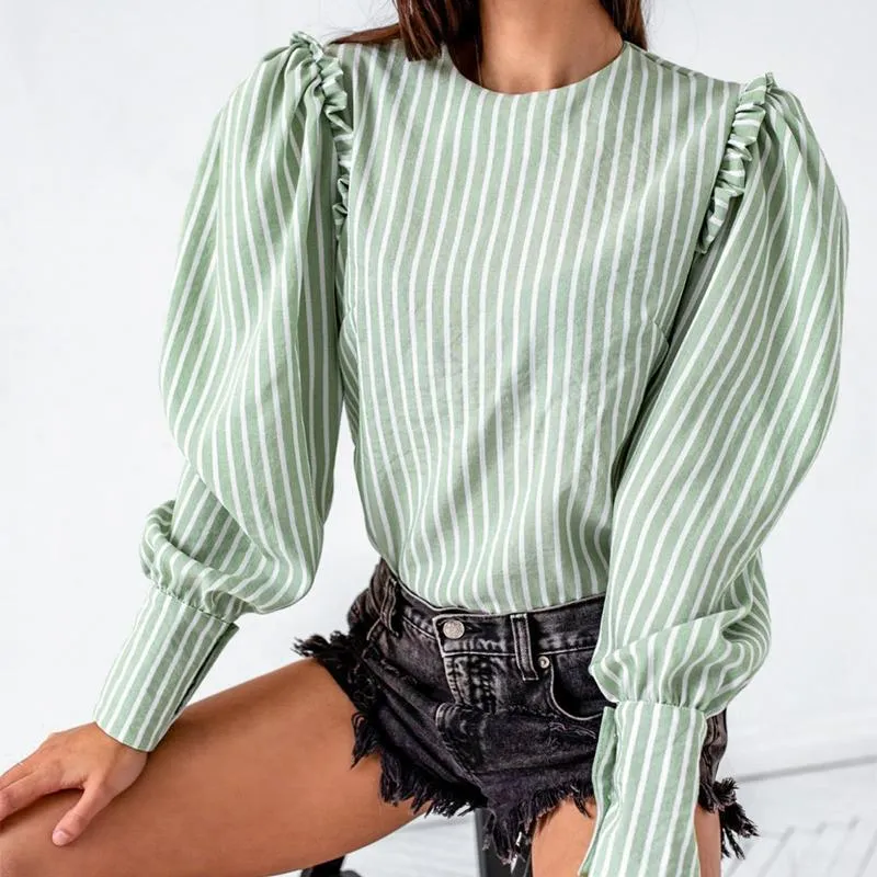 Light Green Puff long sleeve Top