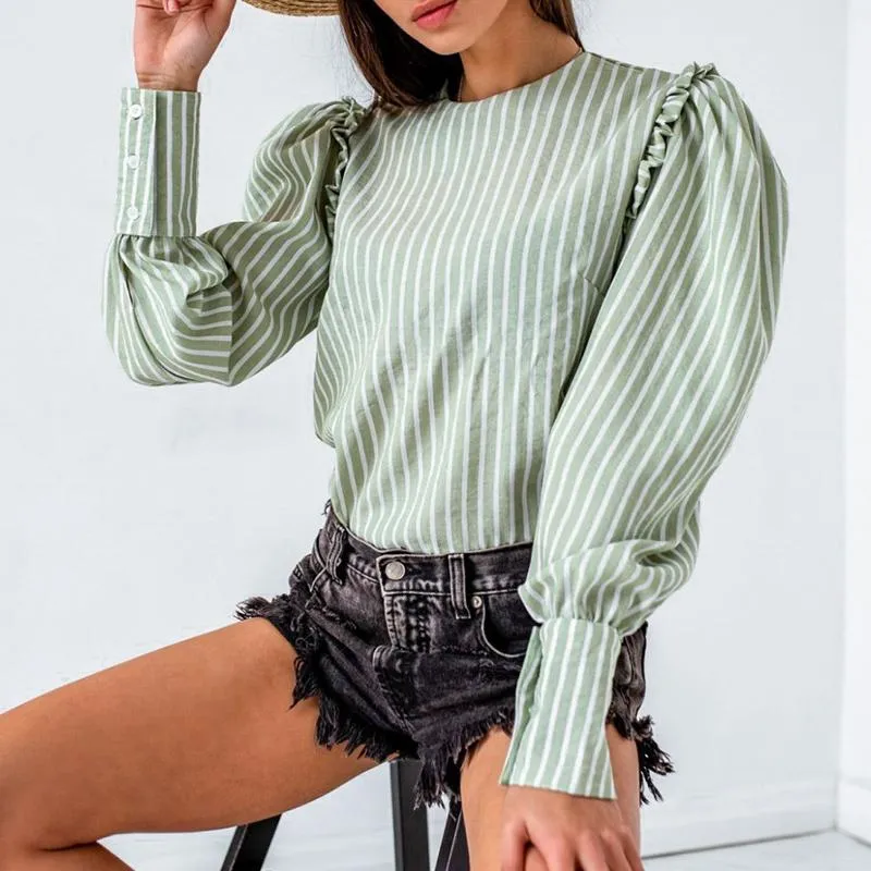 Light Green Puff long sleeve Top
