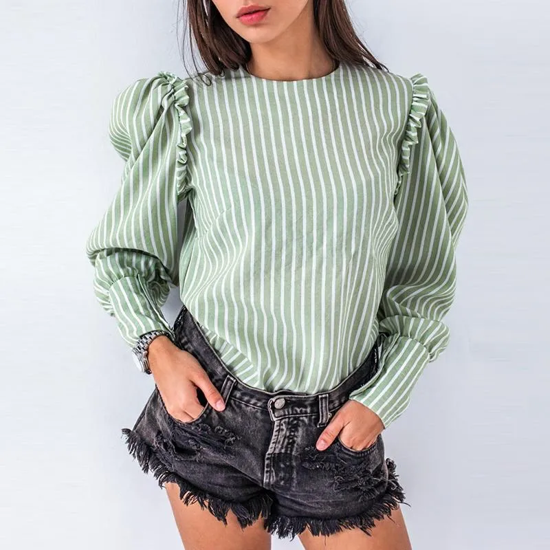 Light Green Puff long sleeve Top