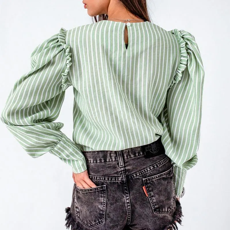 Light Green Puff long sleeve Top