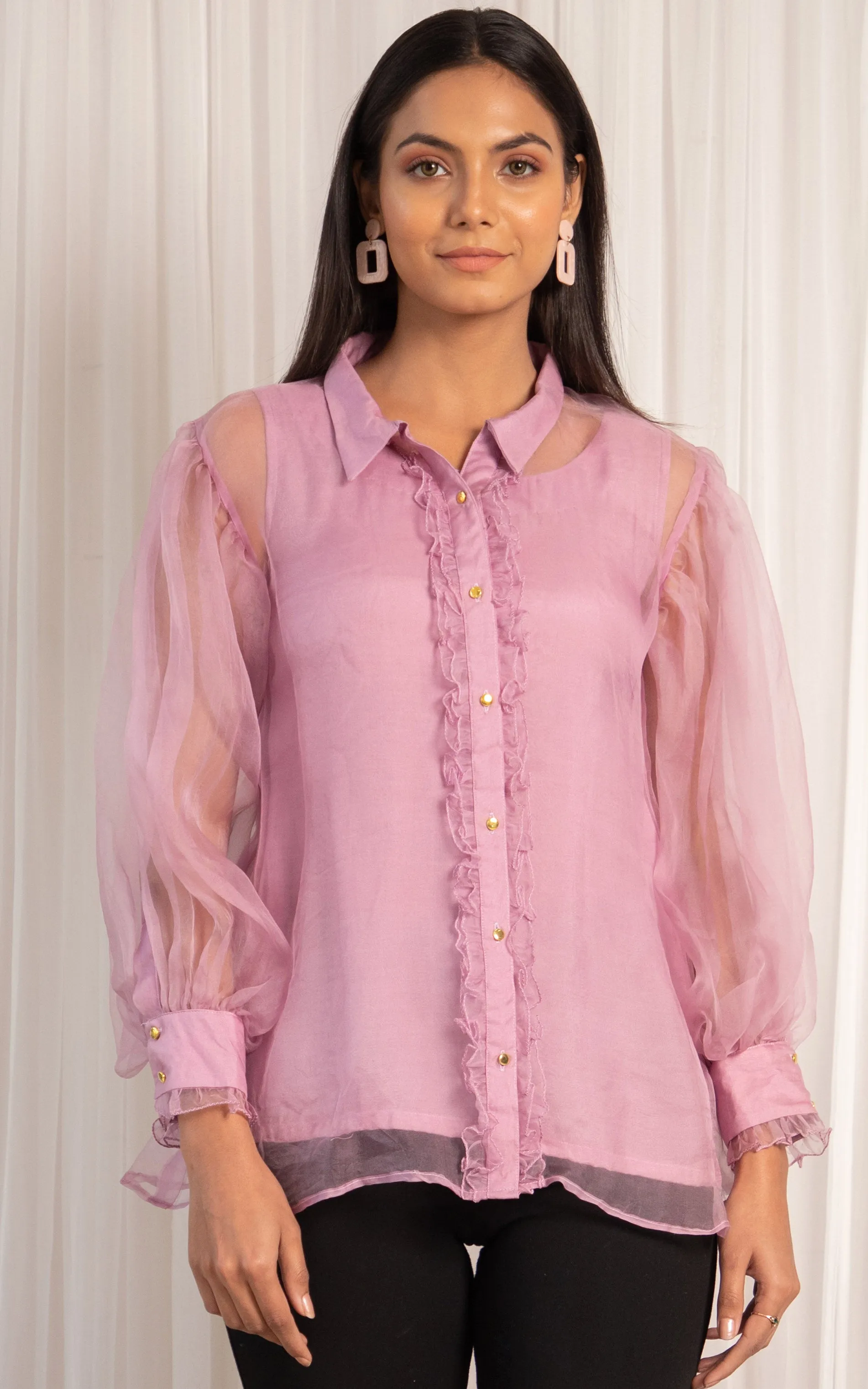Lilac Silk Organza Top