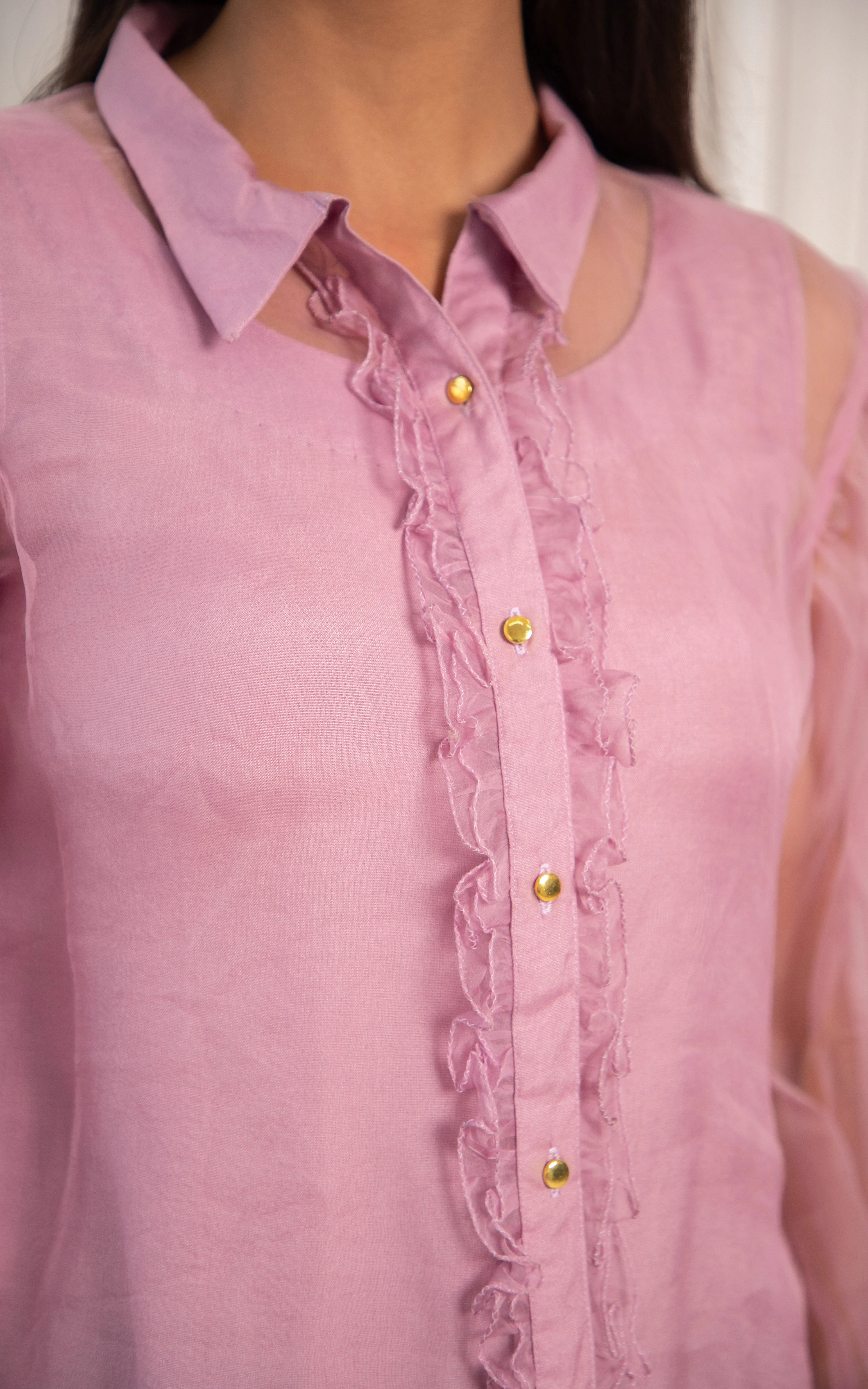 Lilac Silk Organza Top