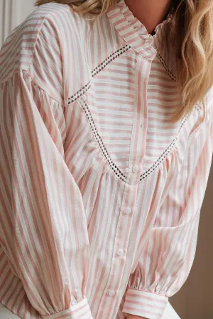 Lily Blouse | Pink & Cream