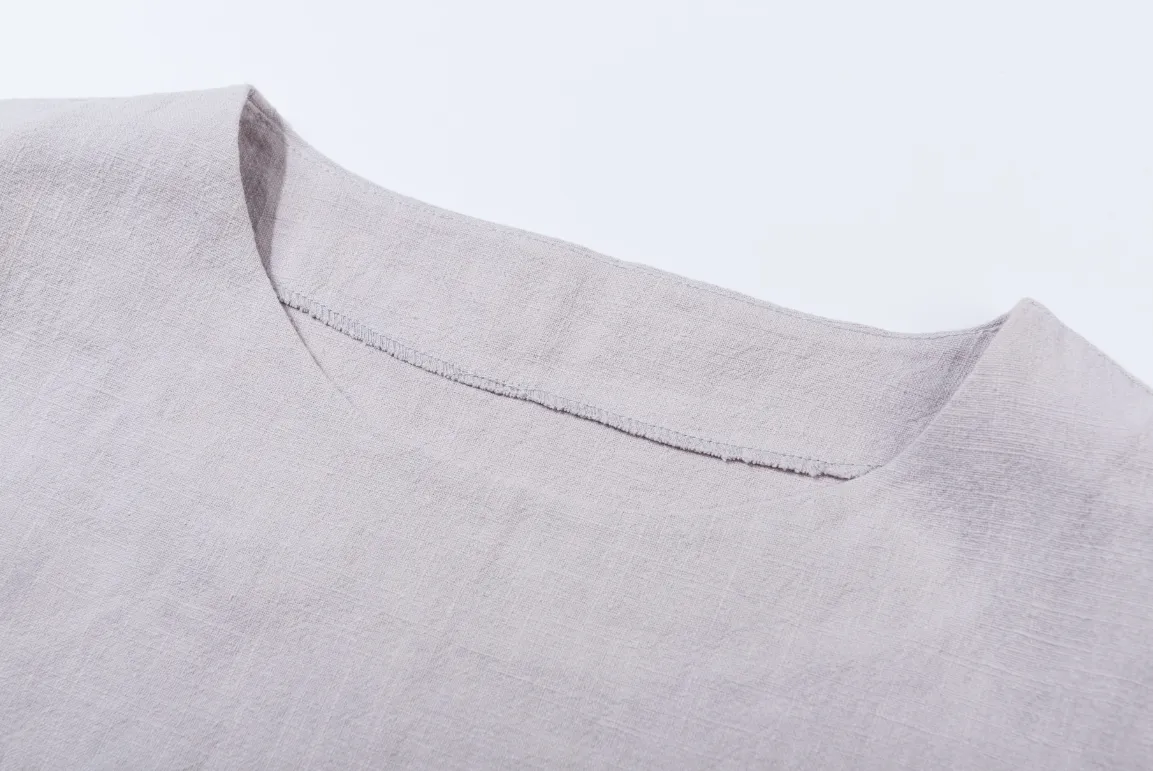 linen blouse, womens linen top, gray linen top, long sleeve shirt, loose tops 1926