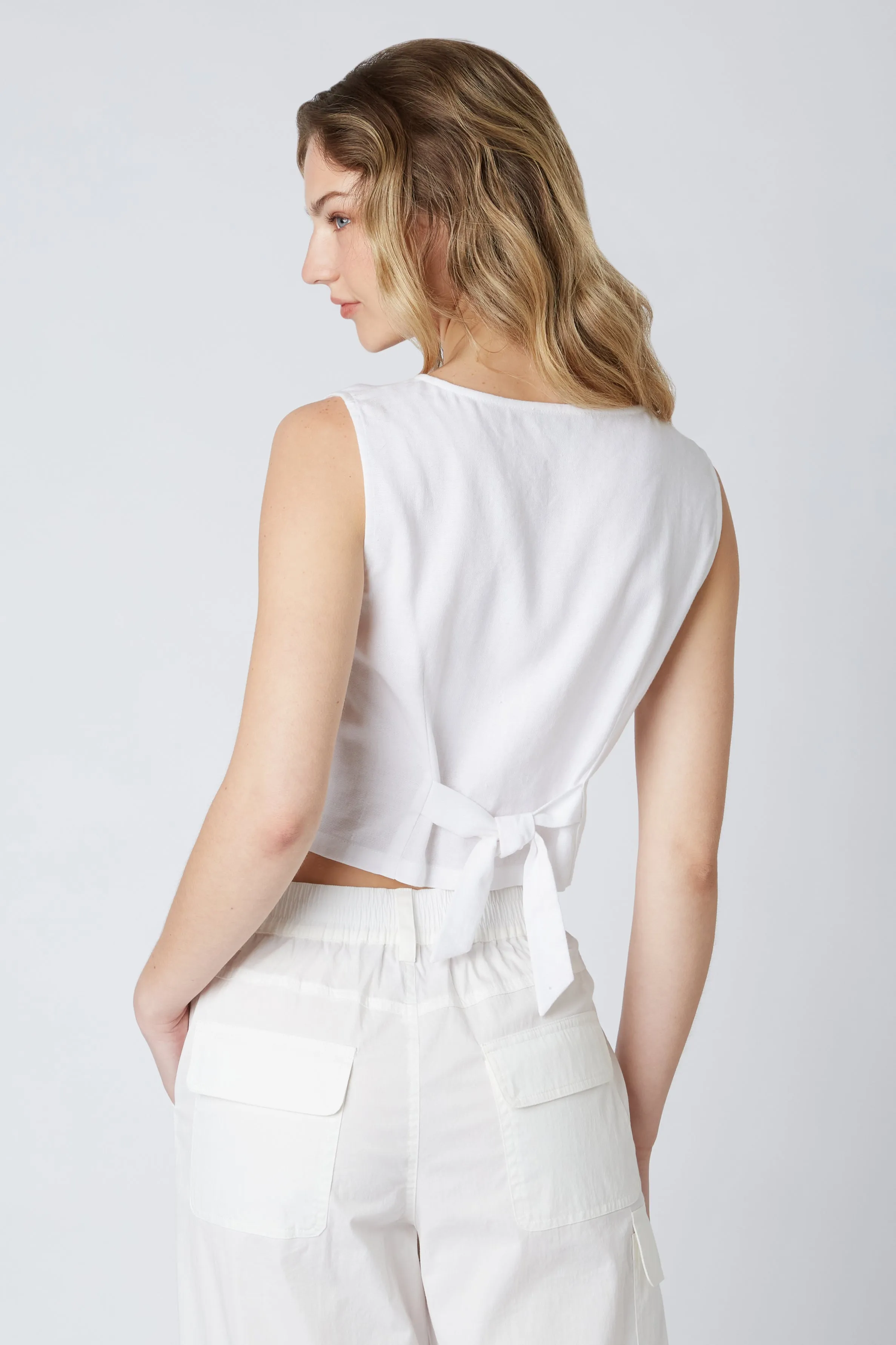 Linen Cropped Vest