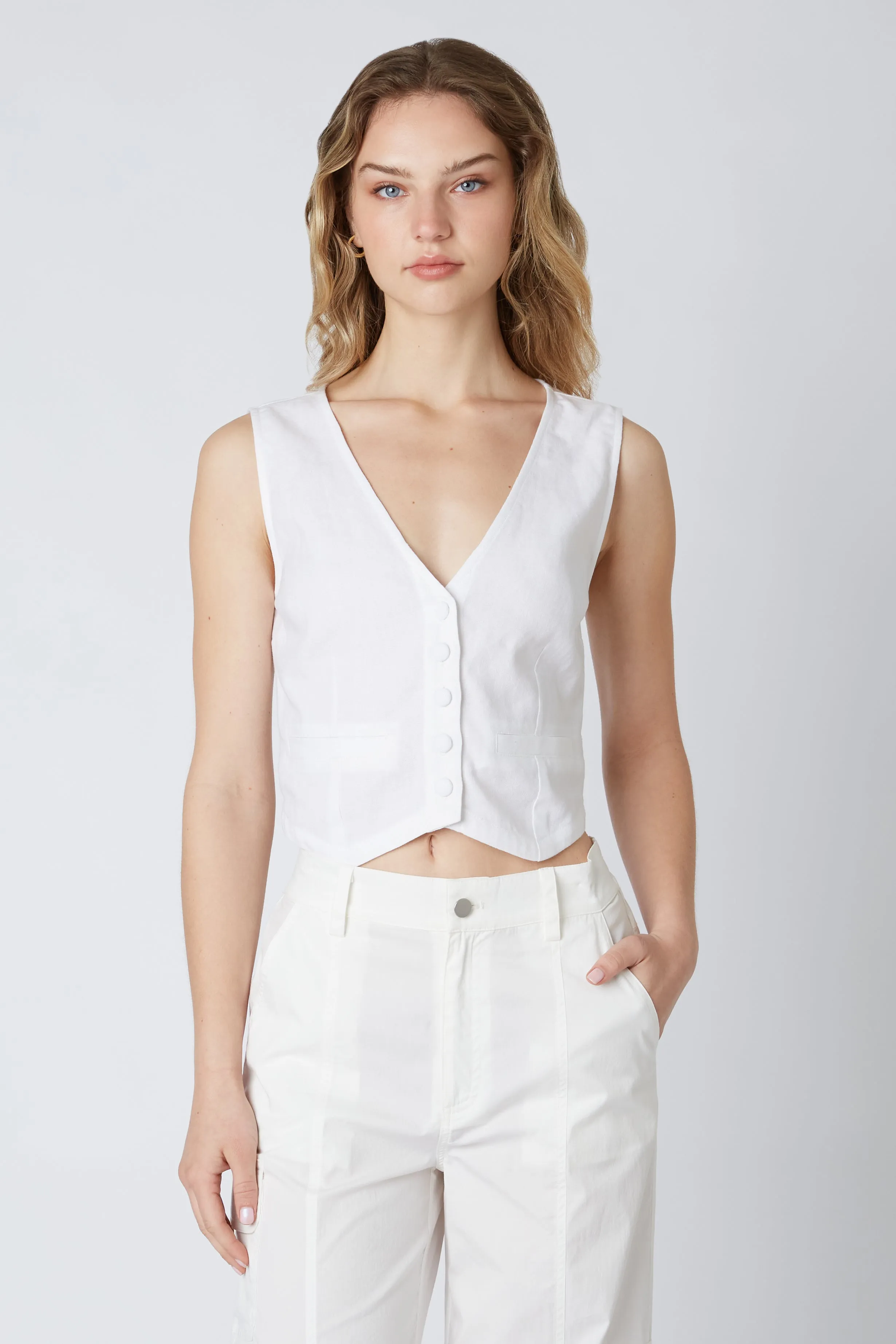 Linen Cropped Vest